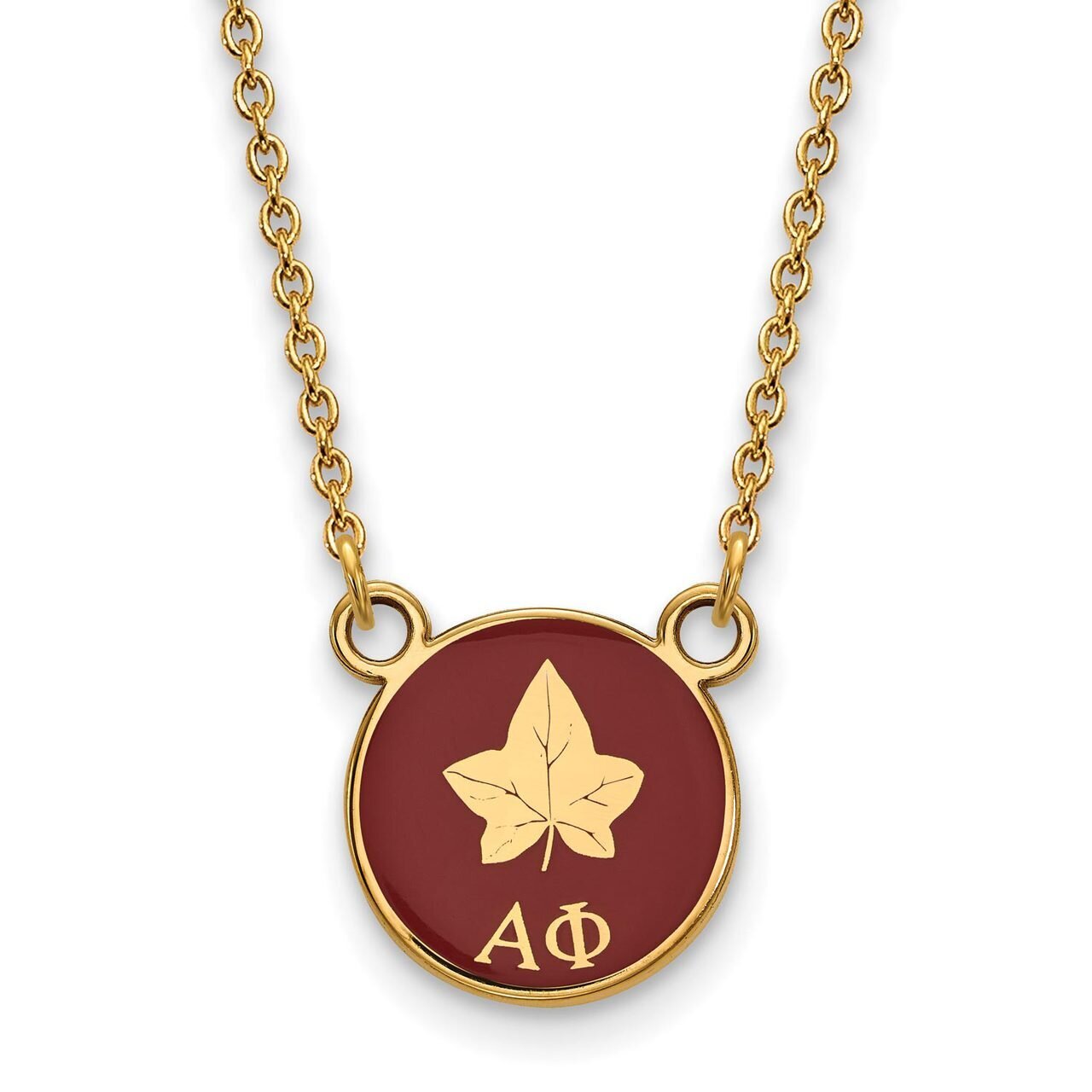 Alpha Phi Extra Small Enameled Pendant with 18 Inch Chain Gold-plated Silver GP042APH-18, MPN: GP04…