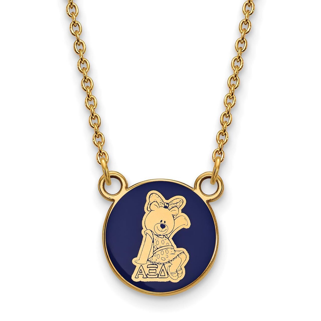Alpha Xi Delta Extra Small Enameled Pendant with 18 Inch Chain Gold-plated Silver GP042AXD-18, MPN:…
