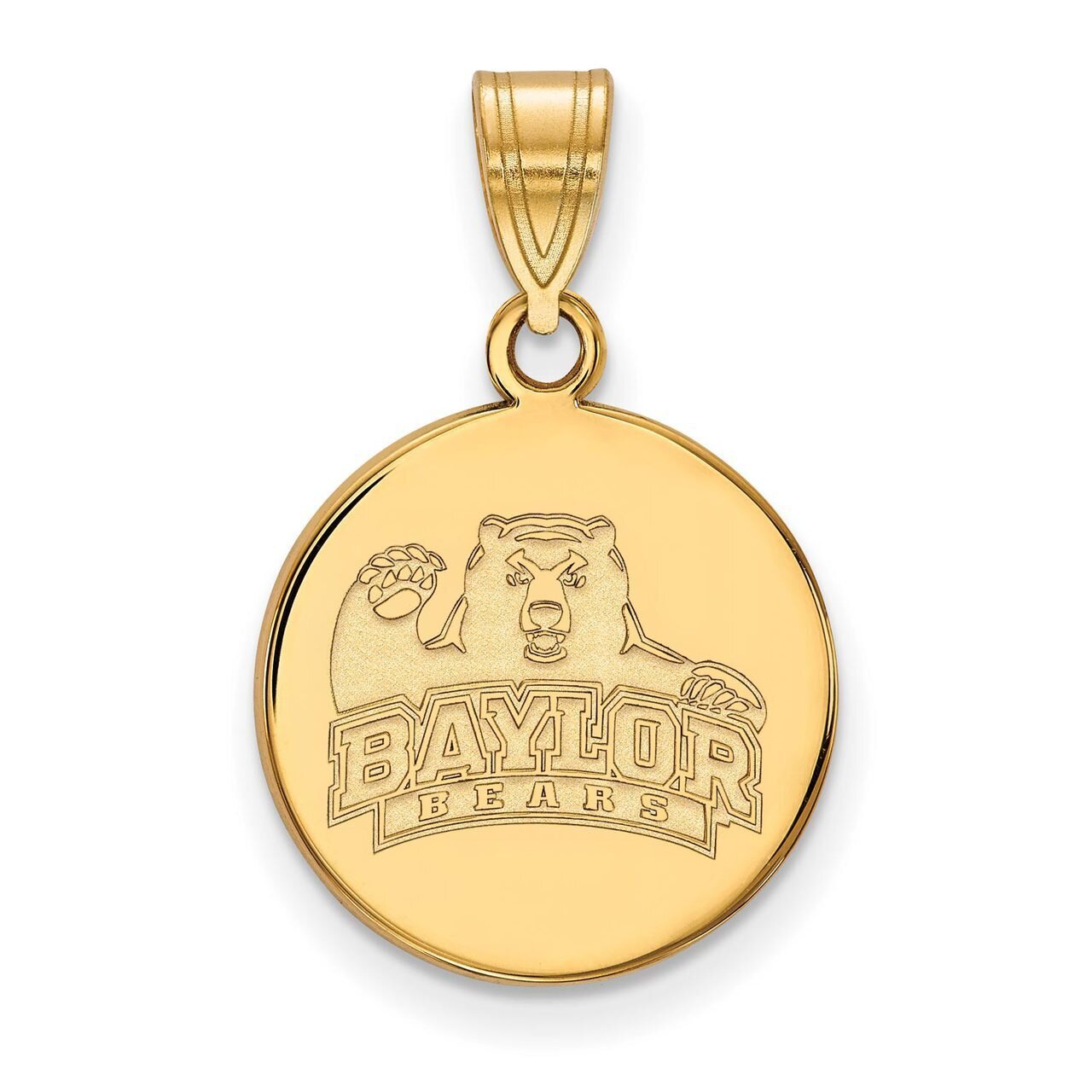 Baylor University Medium Disc Pendant Gold-plated Silver GP042BU