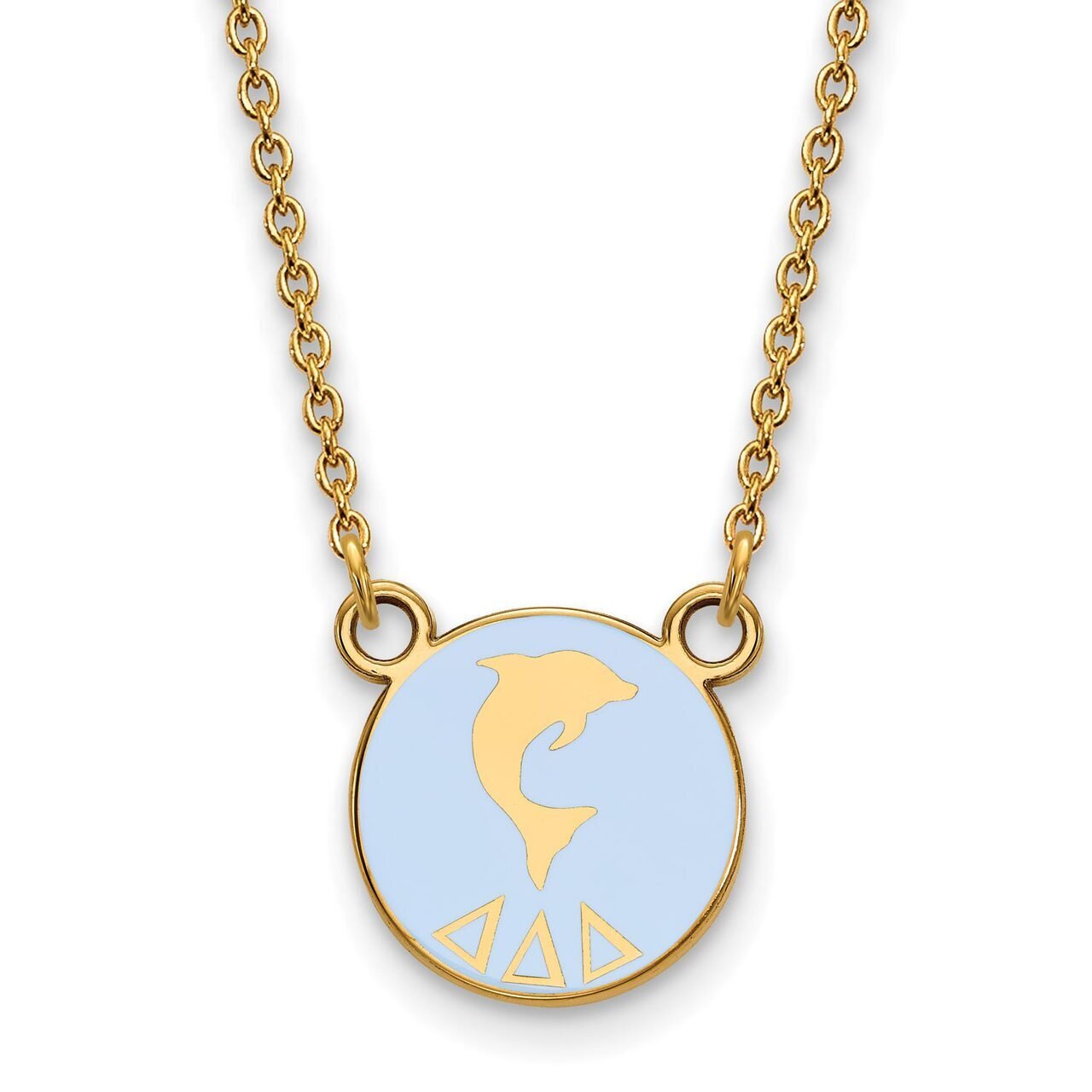 Delta Delta Delta Extra Small Enameled Pendant with 18 Inch Chain Gold-plated Silver GP042DDD-18, M…
