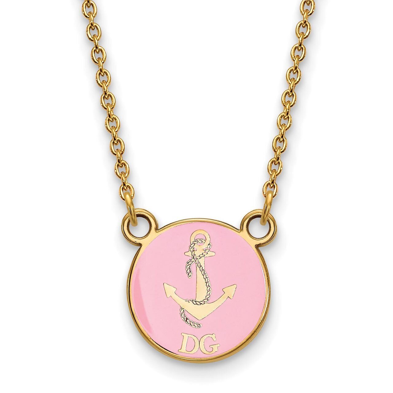 Delta Gamma Extra Small Enameled Pendant with 18 Inch Chain Gold-plated Silver GP042DG-18, MPN: GP0…