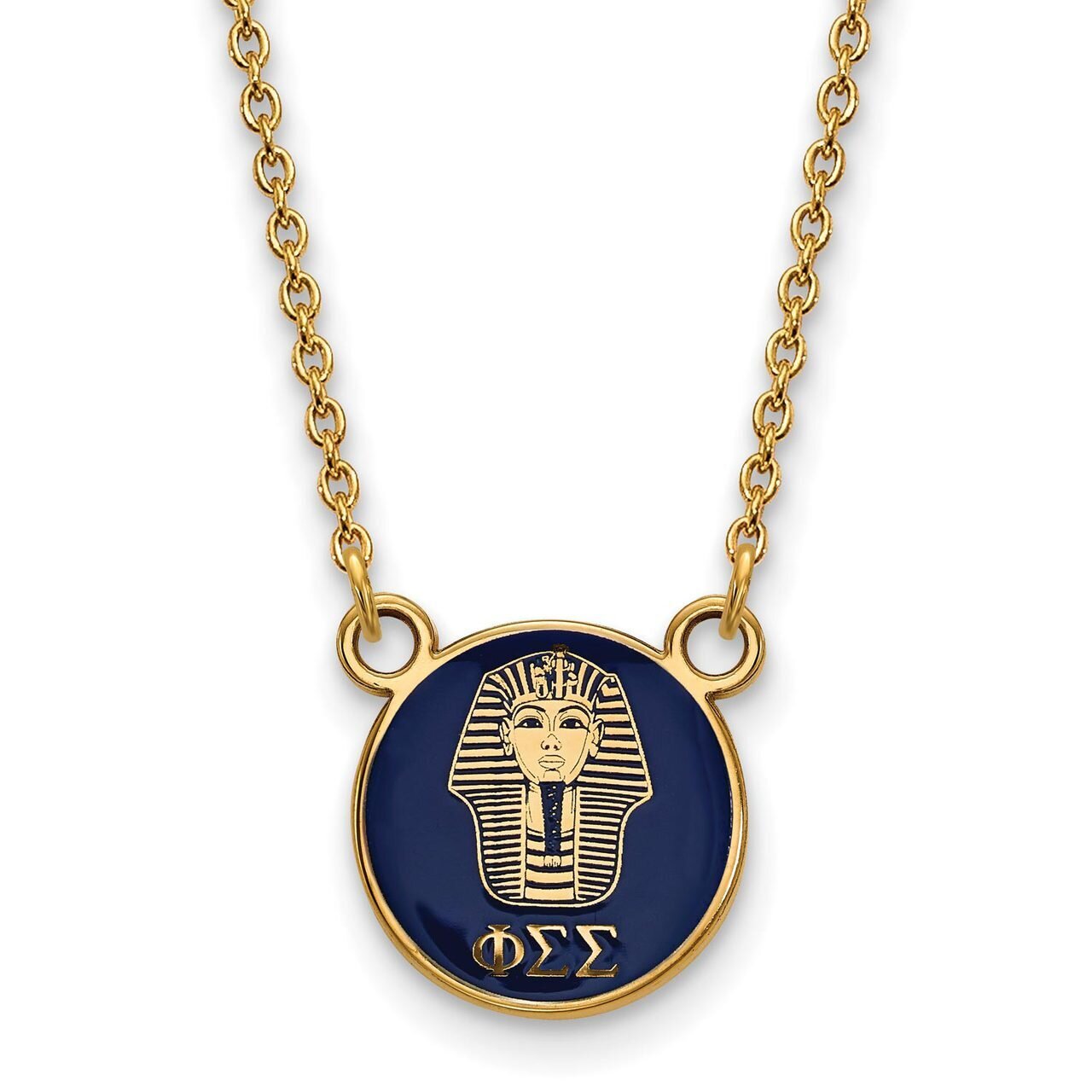 Phi Sigma Sigma Extra Small Enameled Pendant with 18 Inch Chain Gold-plated Silver GP042PSS-18, MPN…