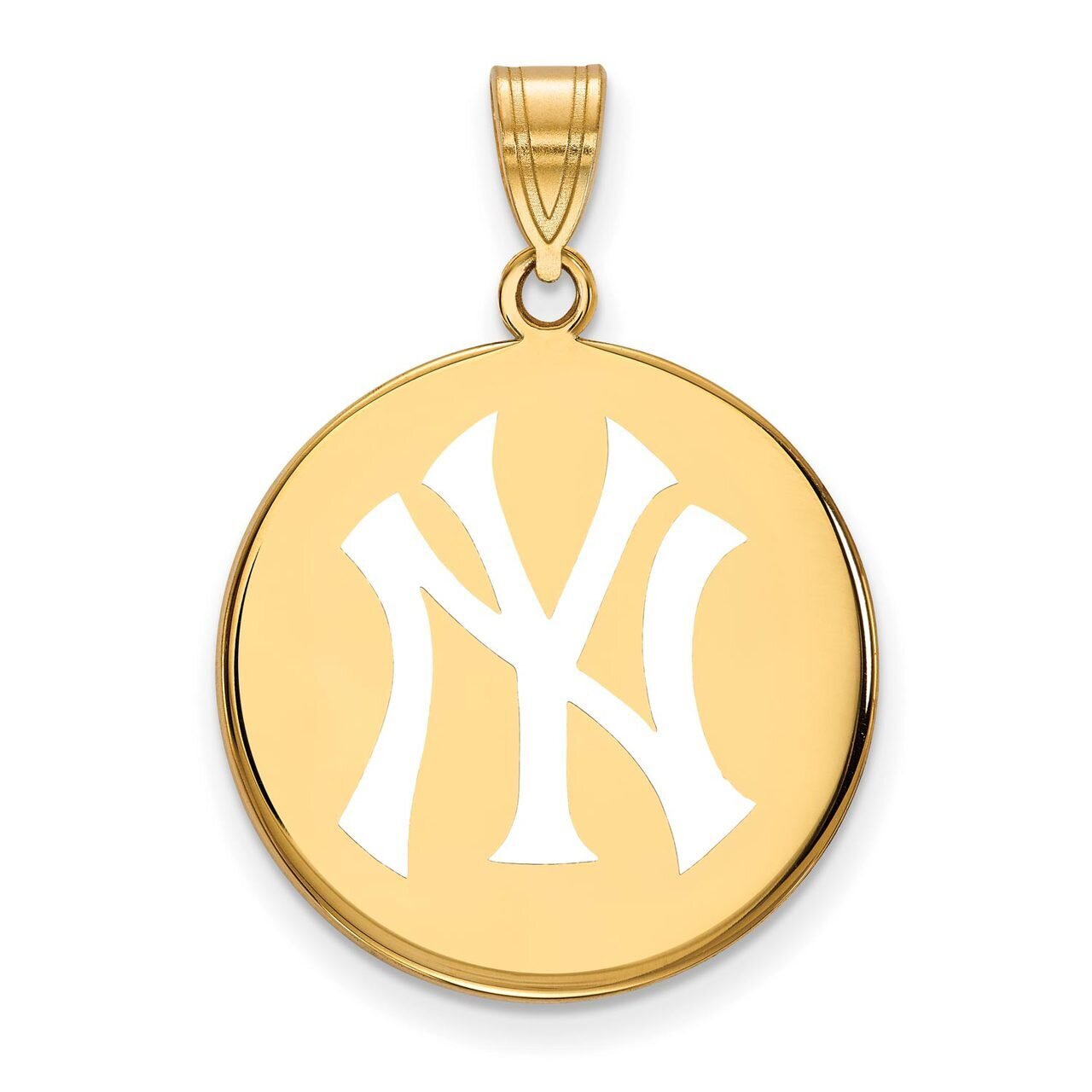 New York Yankees Large Enamel Disc Pendant Gold-plated Silver GP042YAN, MPN: GP042YAN, 886774942506