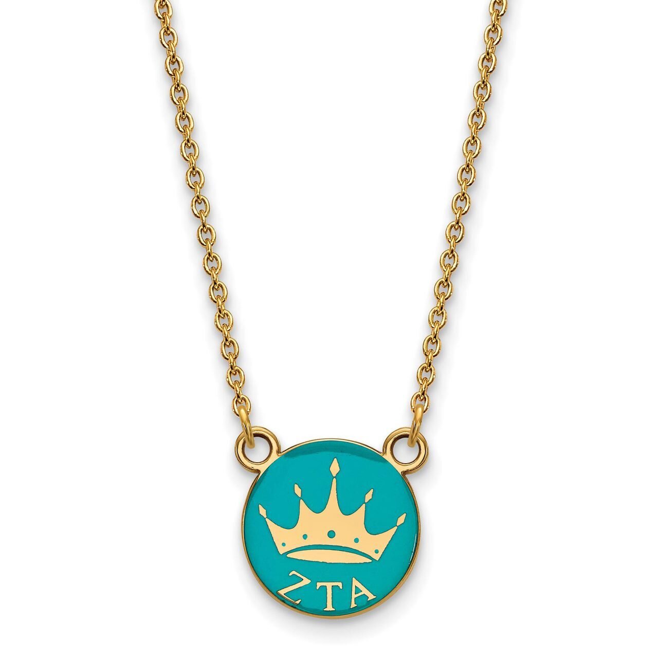 Zeta Tau Alpha Extra Small Enameled Pendant with 18 Inch Chain Gold-plated Silver GP042ZTA-18, MPN:…