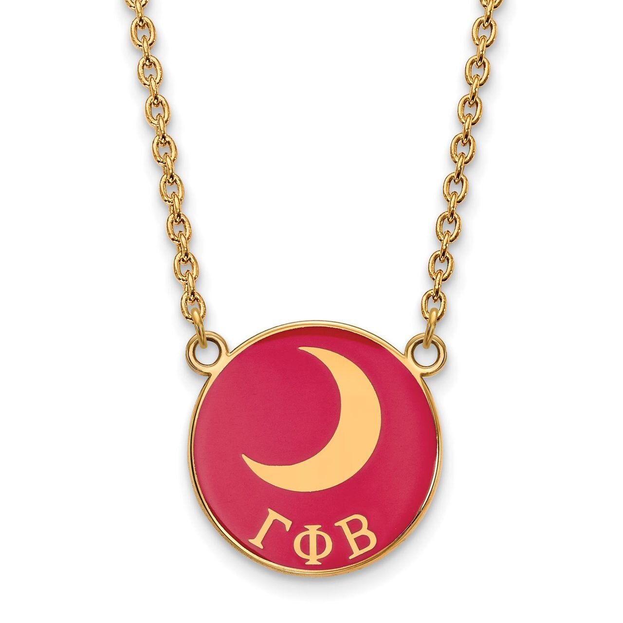 Gamma Phi Beta Small Enameled Pendant with 18 Inch Chain Gold-plated Silver GP043GPB-18, MPN: GP043…