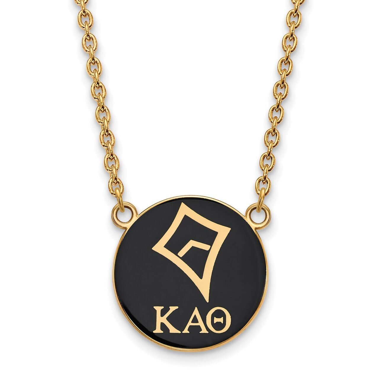 Kappa Alpha Theta Small Enameled Pendant with 18 Inch Chain Gold-plated Silver GP043KAT-18