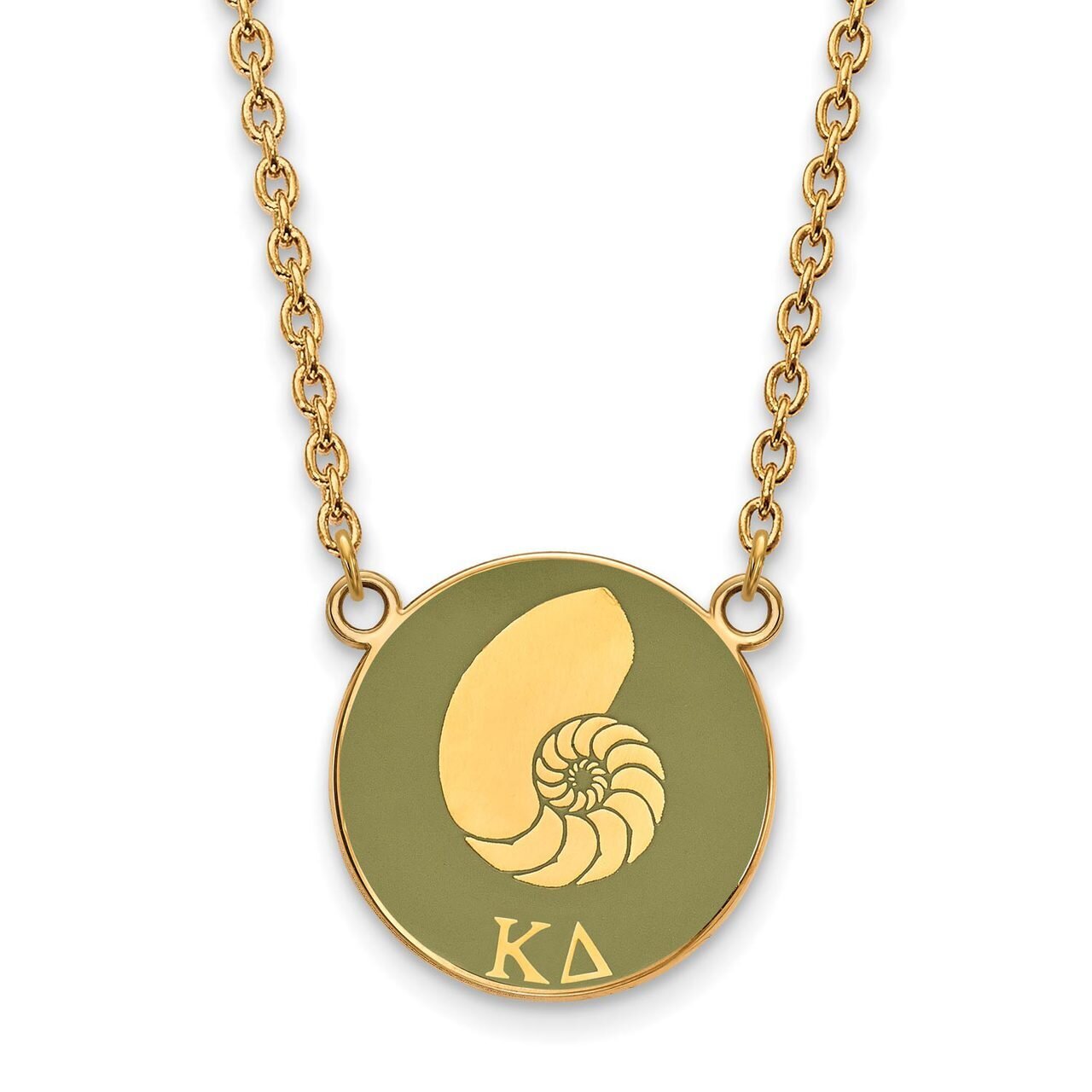 Kappa Delta Small Enameled Pendant with 18 Inch Chain Gold-plated Silver GP043KD-18, MPN: GP043KD-1…