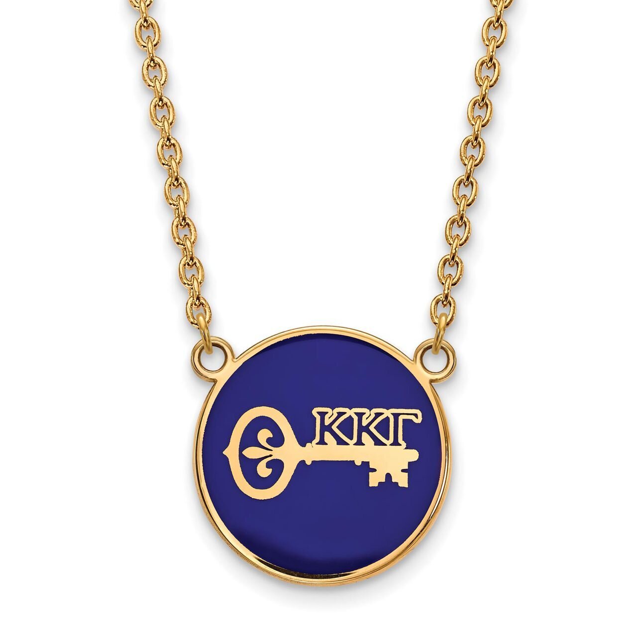 Kappa Kappa Gamma Small Enameled Pendant with 18 Inch Chain Gold-plated Silver GP043KKG-18, MPN: GP…