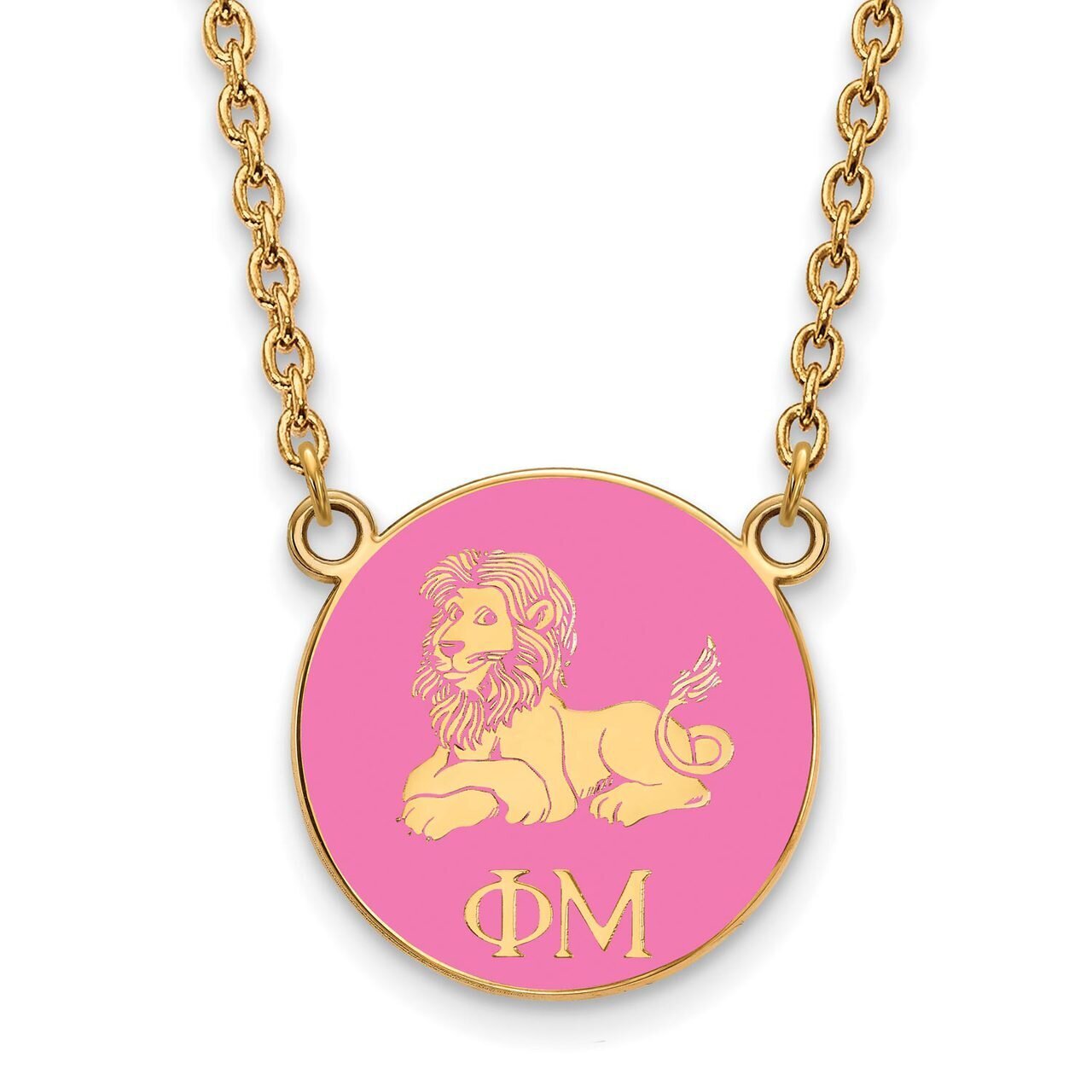 Phi Mu Small Enameled Pendant with 18 Inch Chain Gold-plated Silver GP043PHM-18, MPN: GP043PHM-18, …