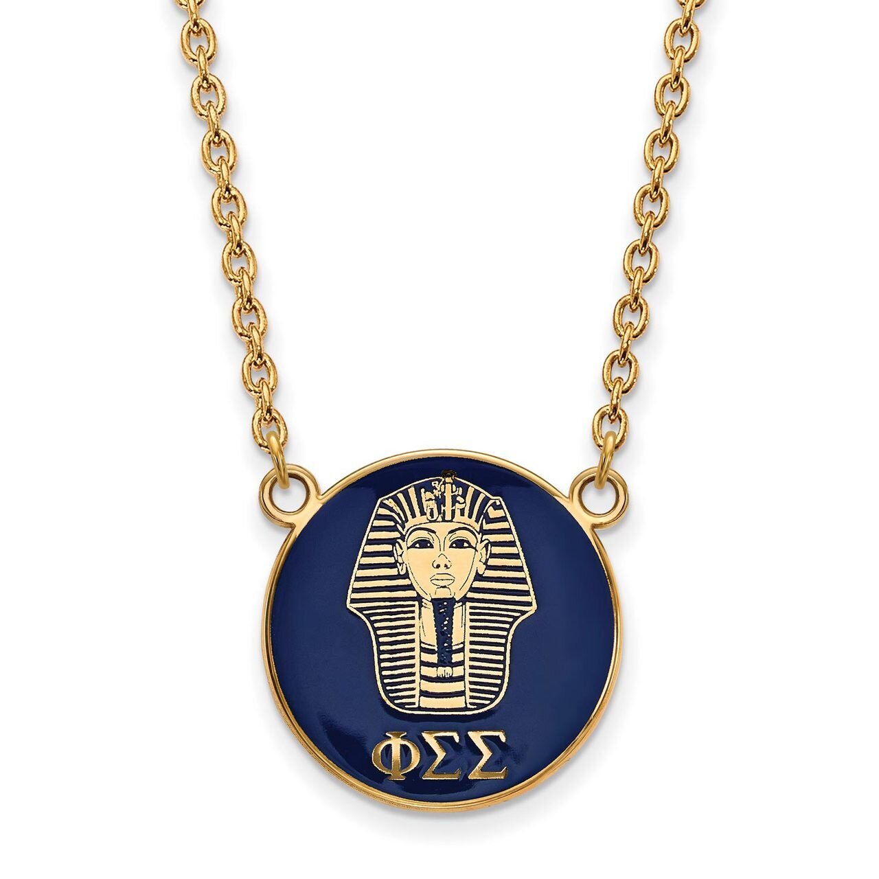 Phi Sigma Sigma Small Enameled Pendant with 18 Inch Chain Gold-plated Silver GP043PSS-18, MPN: GP04…