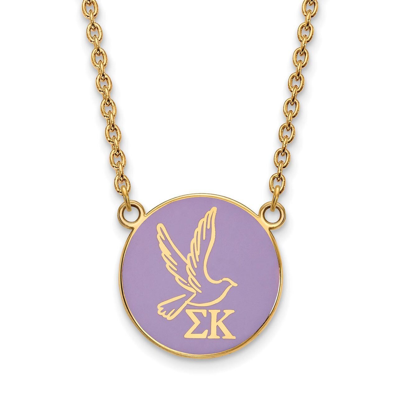 Sigma Kappa Small Enameled Pendant with 18 Inch Chain Gold-plated Silver GP043SKP-18, MPN: GP043SKP…