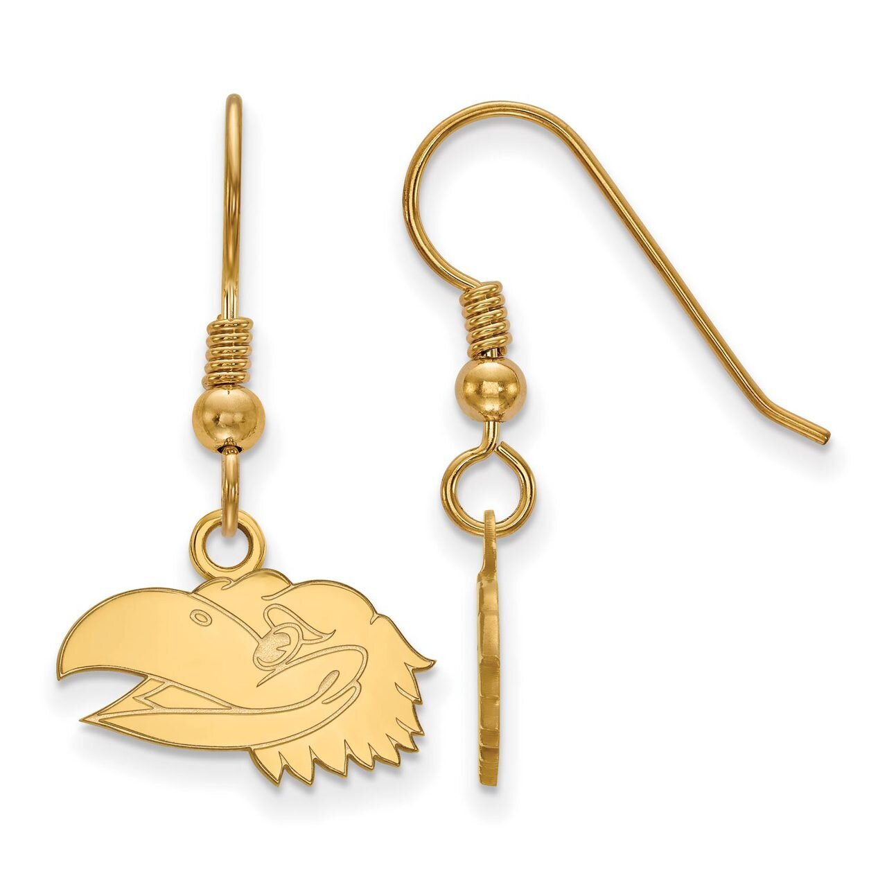 University of Kansas x-Small Dangle Earring Wire Gold-plated Silver GP043UKS, MPN: GP043UKS, 886774…