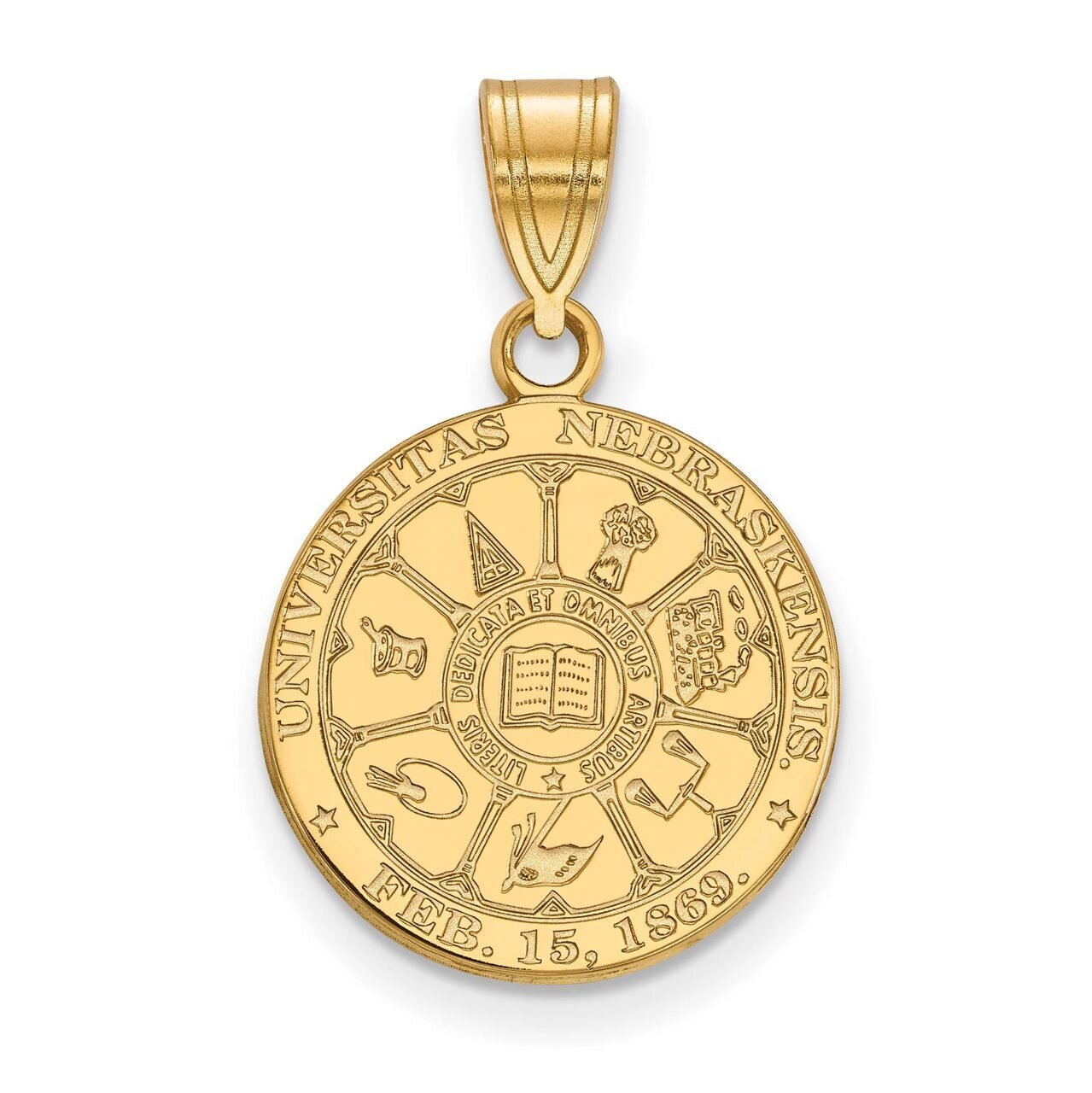 University of Nebraska Medium Crest Pendant Gold-plated Silver GP043UNE