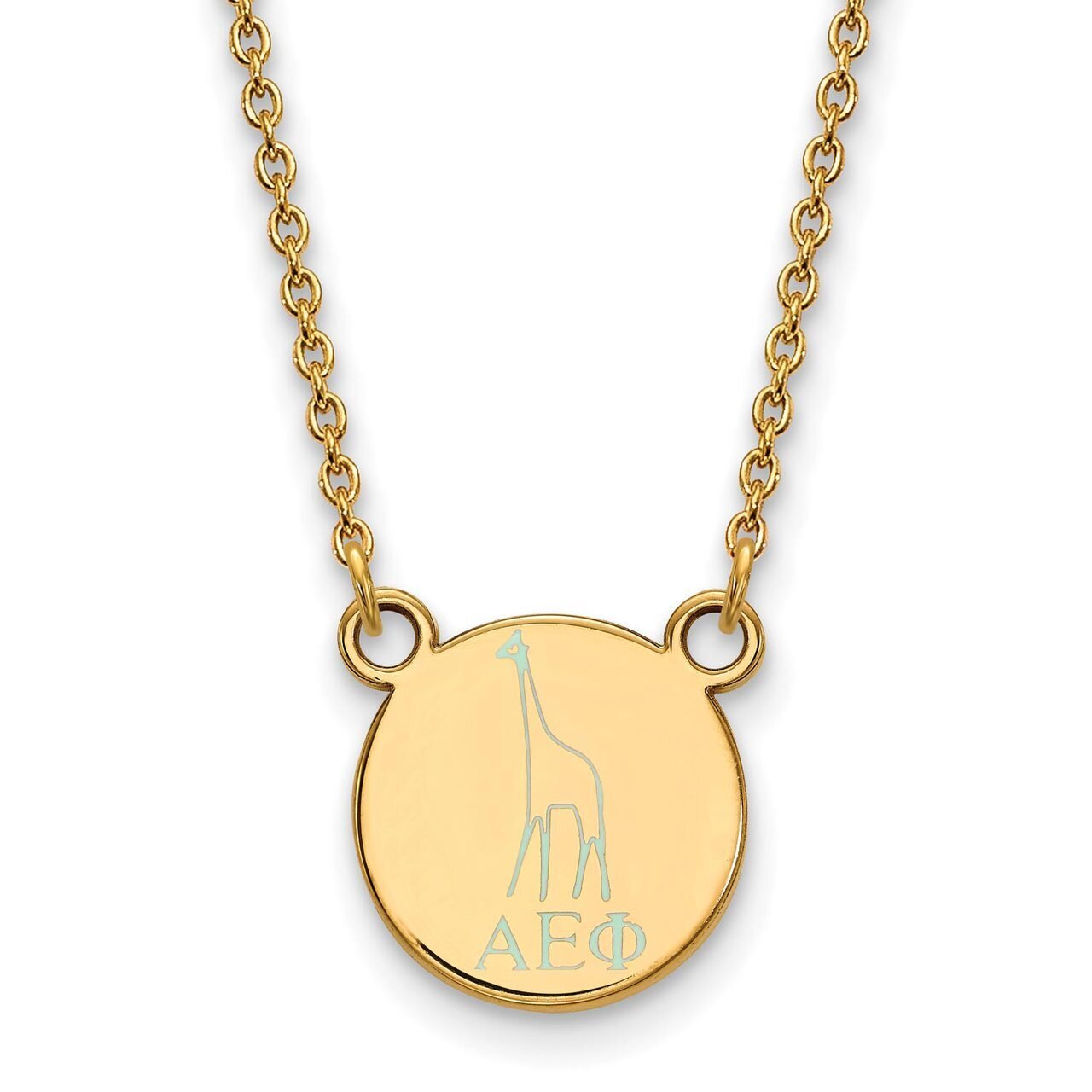 Alpha Epsilon Phi Extra Small Enameled Pendant with 18 Inch Chain Gold-plated Silver GP044AEP-18