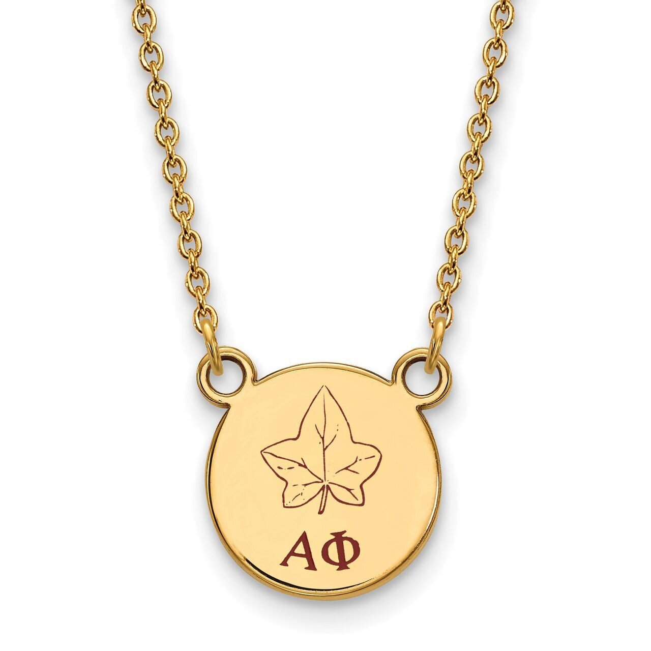 Alpha Phi Extra Small Enameled Pendant with 18 Inch Chain Gold-plated Silver GP044APH-18, MPN: GP04…