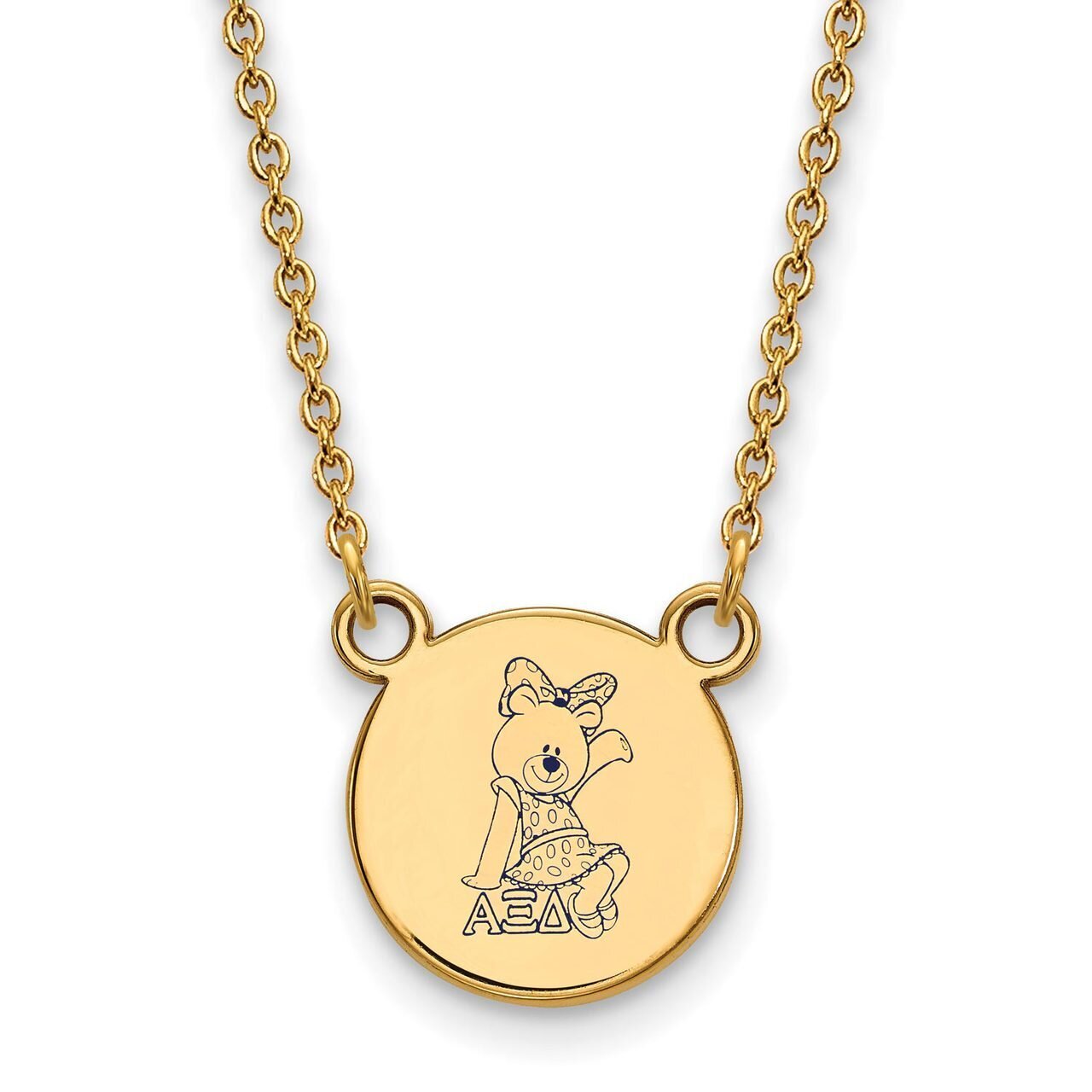 Alpha Xi Delta Extra Small Enameled Pendant with 18 Inch Chain Gold-plated Silver GP044AXD-18, MPN:…