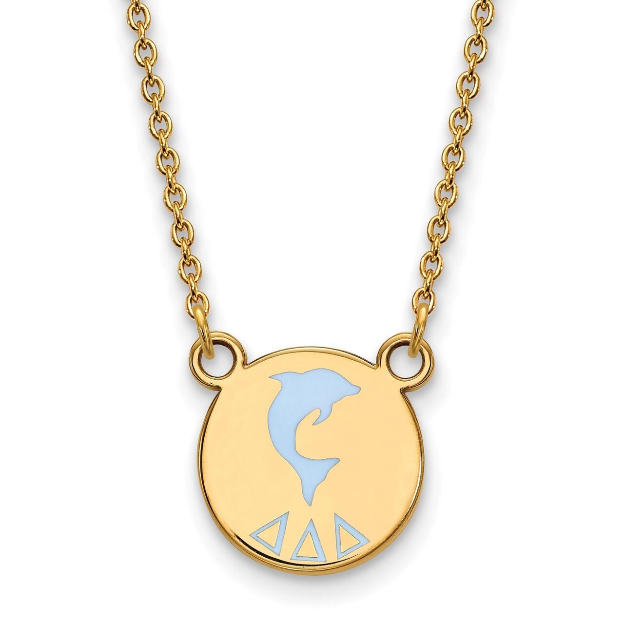 Delta Delta Delta Extra Small Enameled Pendant with 18 Inch Chain Gold-plated Silver GP044DDD-18, M…