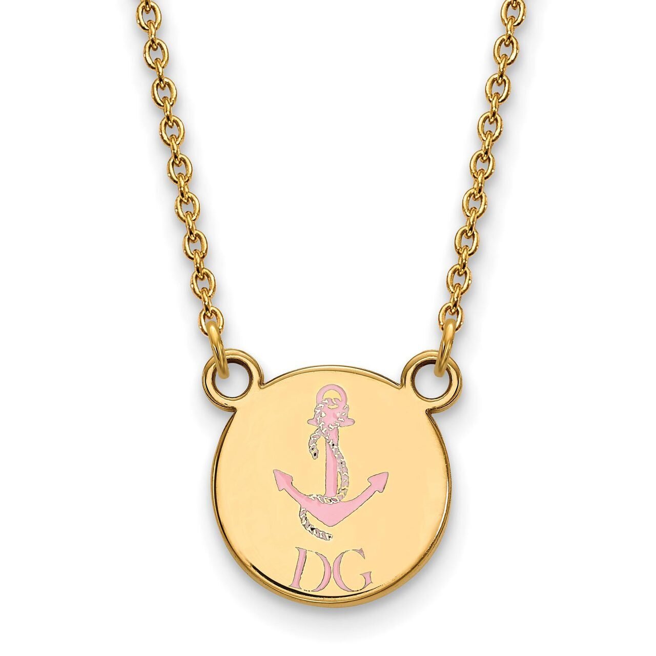 Delta Gamma Extra Small Enameled Pendant with 18 Inch Chain Gold-plated Silver GP044DG-18, MPN: GP0…