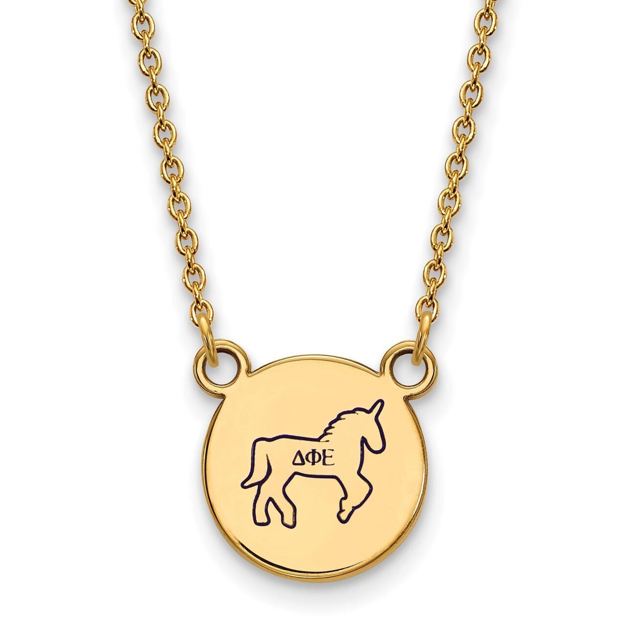 Delta Phi Epsilon Extra Small Enameled Pendant with 18 Inch Chain Gold-plated Silver GP044DPH-18, M…