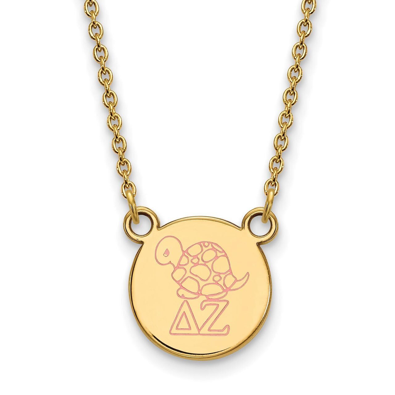 Delta Zeta Extra Small Enameled Pendant with 18 Inch Chain Gold-plated Silver GP044DZ-18