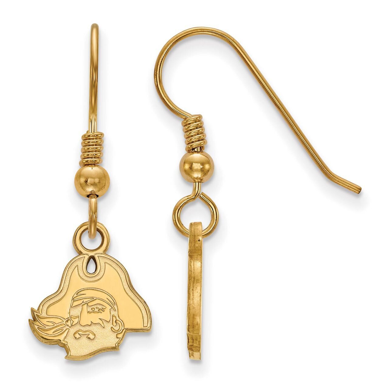 East Carolina University x-Small Dangle Earring Wire Gold-plated Silver GP044ECU, MPN: GP044ECU, 88…