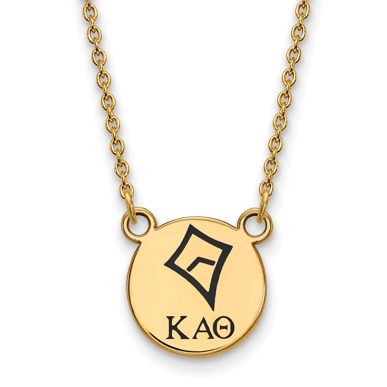 Kappa Alpha Theta Extra Small Enameled Pendant with 18 Inch Chain Gold-plated Silver GP044KAT-18, M…