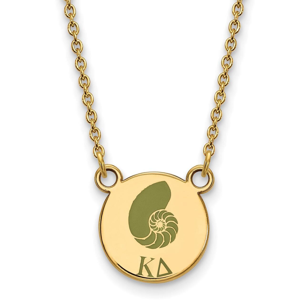 Kappa Delta Extra Small Enameled Pendant with 18 Inch Chain Gold-plated Silver GP044KD-18, MPN: GP0…