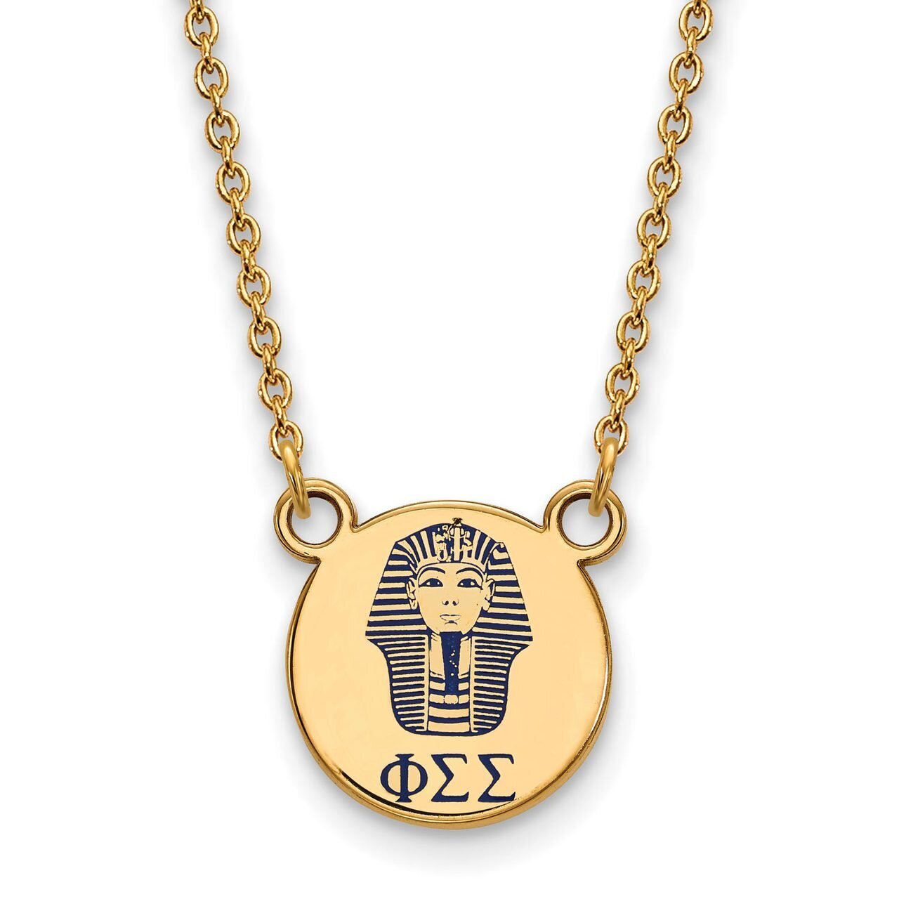 Phi Sigma Sigma Extra Small Enameled Pendant with 18 Inch Chain Gold-plated Silver GP044PSS-18, MPN…