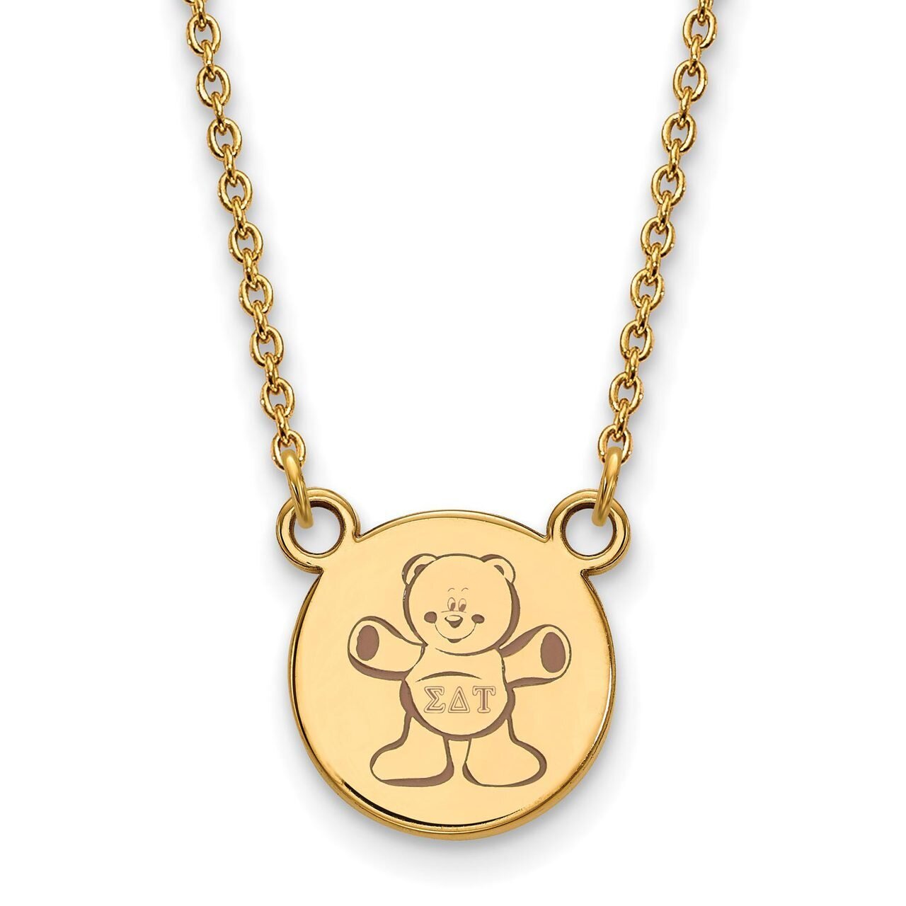 Sigma Delta Tau Extra Small Enameled Pendant with 18 Inch Chain Gold-plated Silver GP044SDT-18
