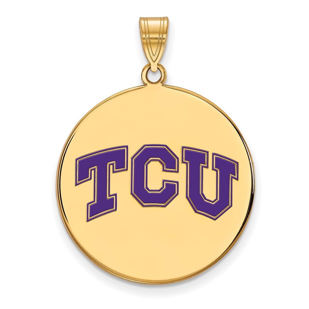 Texas Christian University x-Large Enamel Disc Pendant Gold-plated Silver GP044TCU, MPN: GP044TCU, …