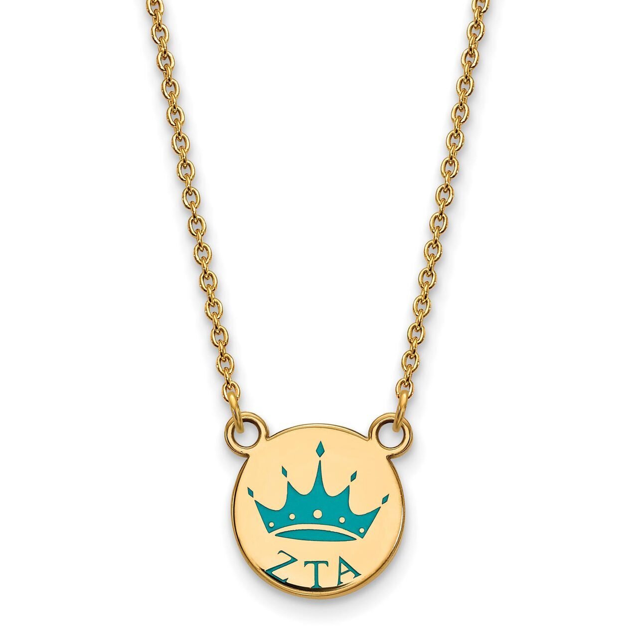Zeta Tau Alpha Extra Small Enameled Pendant with 18 Inch Chain Gold-plated Silver GP044ZTA-18, MPN:…