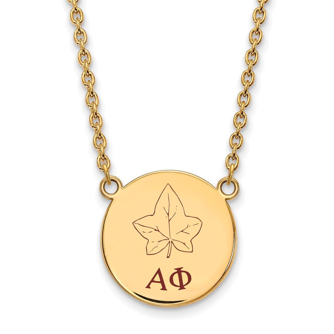 Alpha Phi Small Enameled Pendant with 18 Inch Chain Gold-plated Silver GP045APH-18, MPN: GP045APH-1…