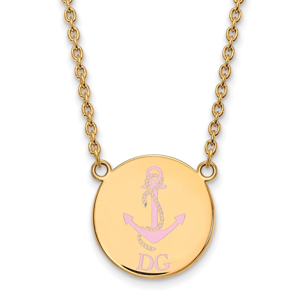 Delta Gamma Small Enameled Pendant with 18 Inch Chain Gold-plated Silver GP045DG-18, MPN: GP045DG-1…