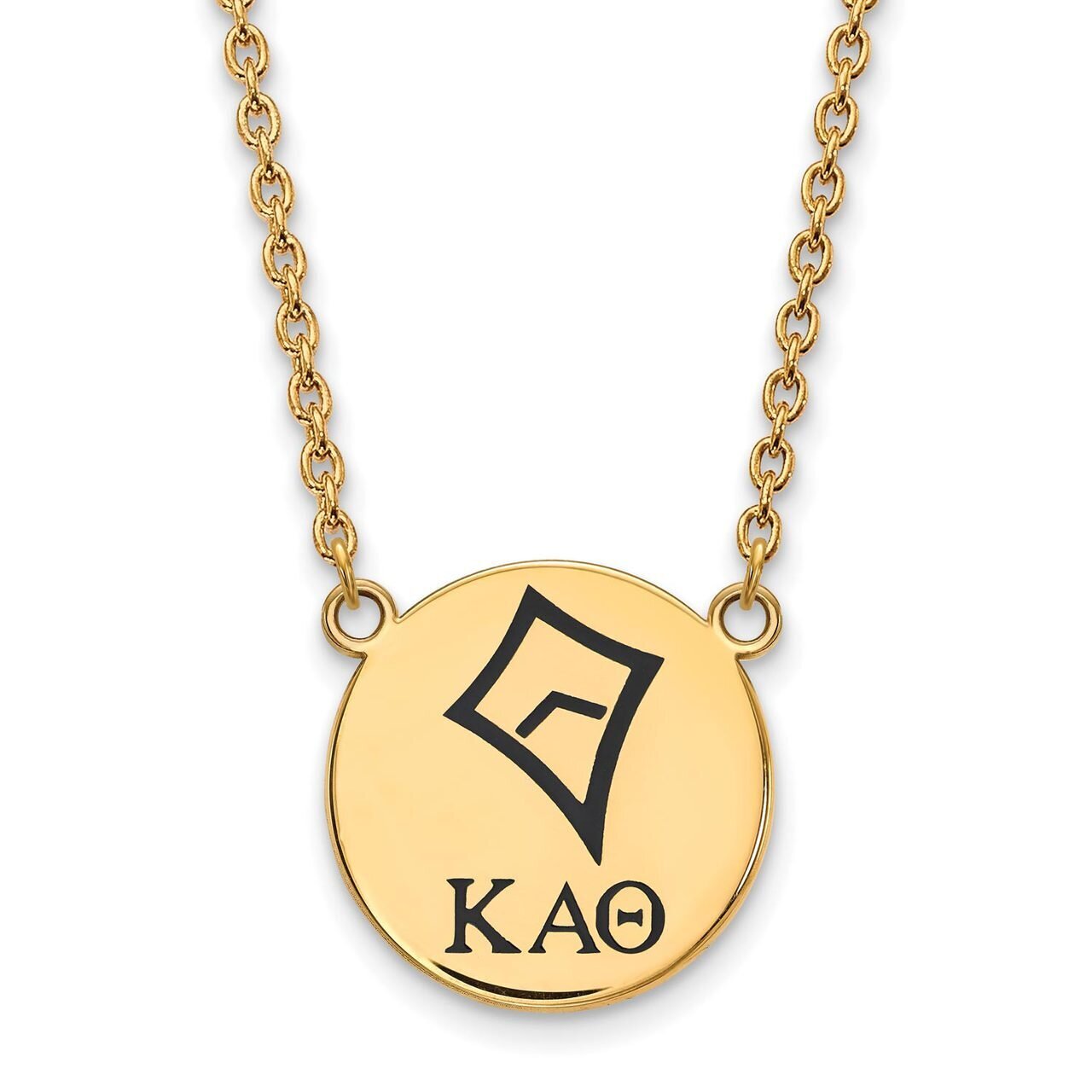 Kappa Alpha Theta Small Enameled Pendant with 18 Inch Chain Gold-plated Silver GP045KAT-18, MPN: GP…