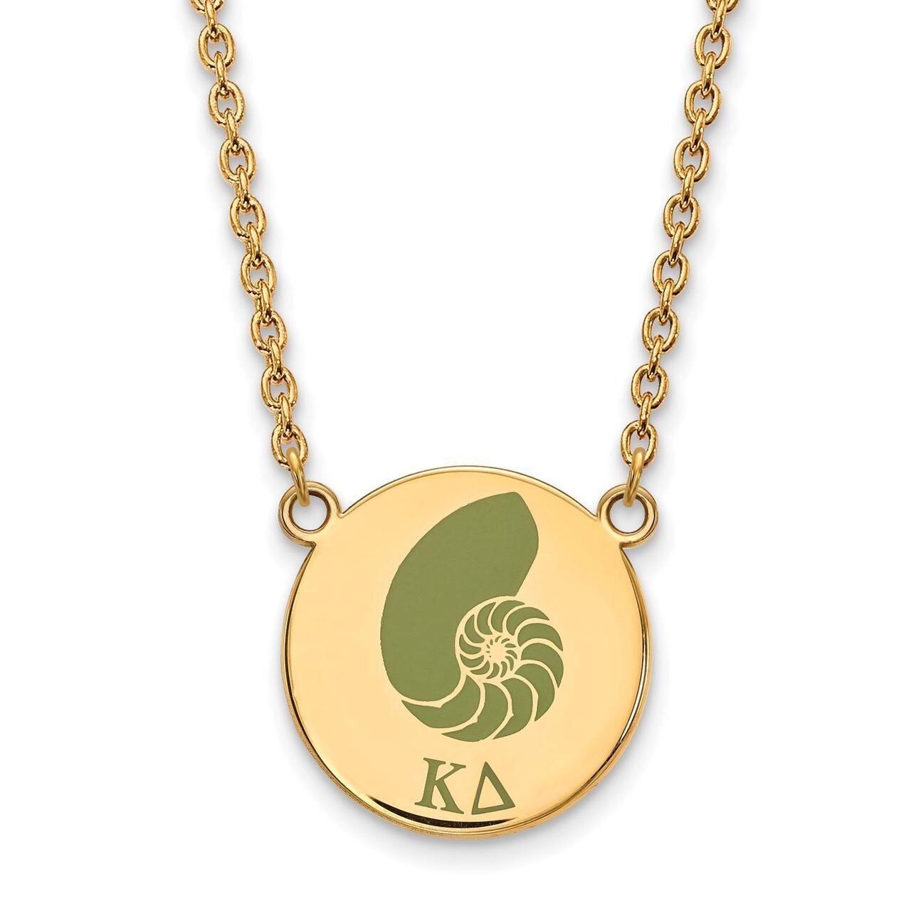 Kappa Delta Small Enameled Pendant with 18 Inch Chain Gold-plated Silver GP045KD-18, MPN: GP045KD-1…