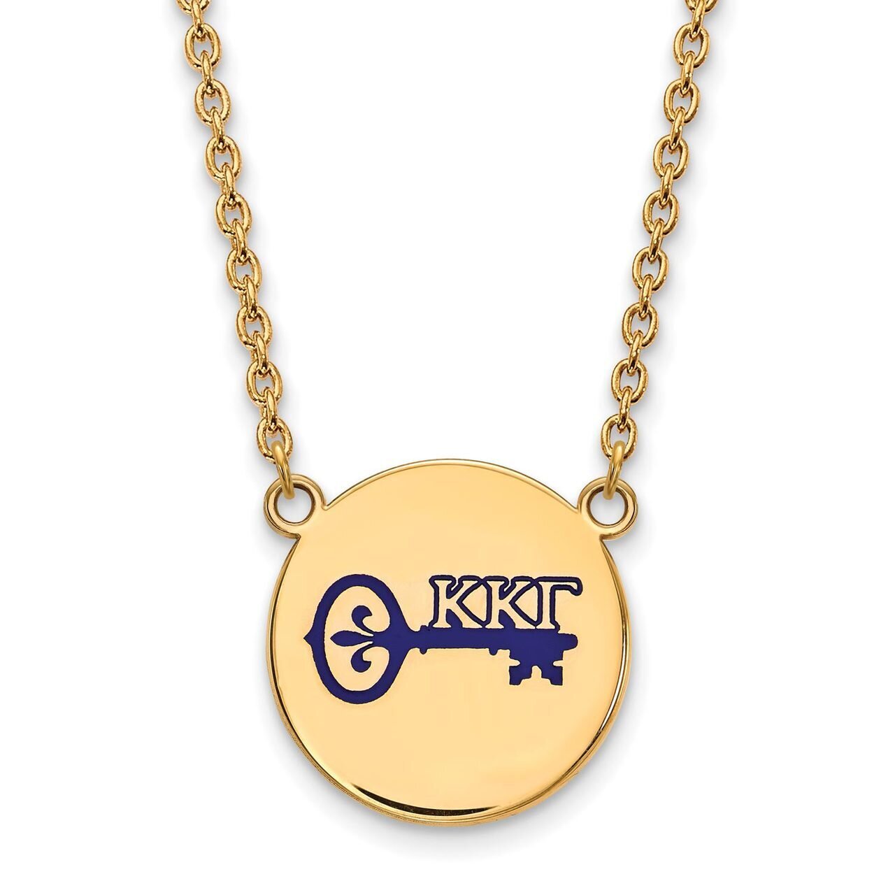 Kappa Kappa Gamma Small Enameled Pendant with 18 Inch Chain Gold-plated Silver GP045KKG-18, MPN: GP…