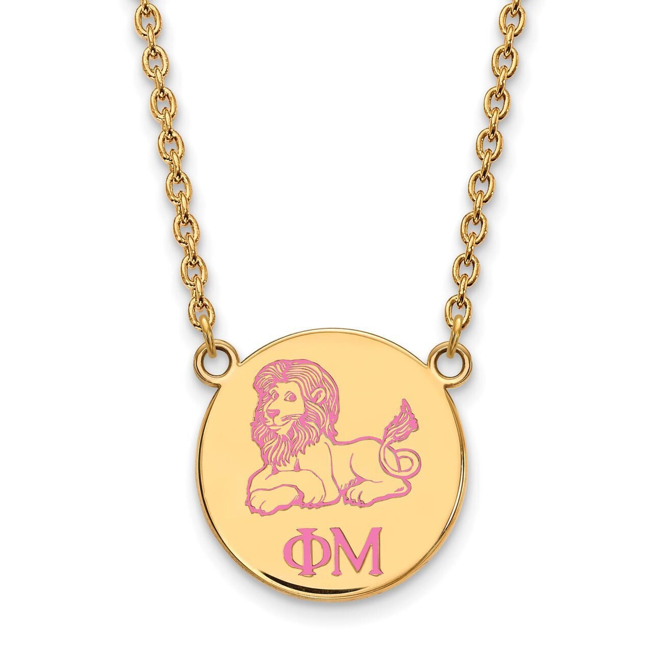 Phi Mu Small Enameled Pendant with 18 Inch Chain Gold-plated Silver GP045PHM-18, MPN: GP045PHM-18, …