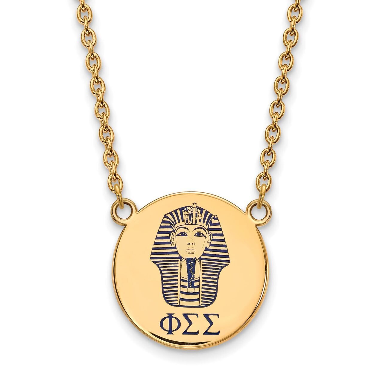 Phi Sigma Sigma Small Enameled Pendant with 18 Inch Chain Gold-plated Silver GP045PSS-18