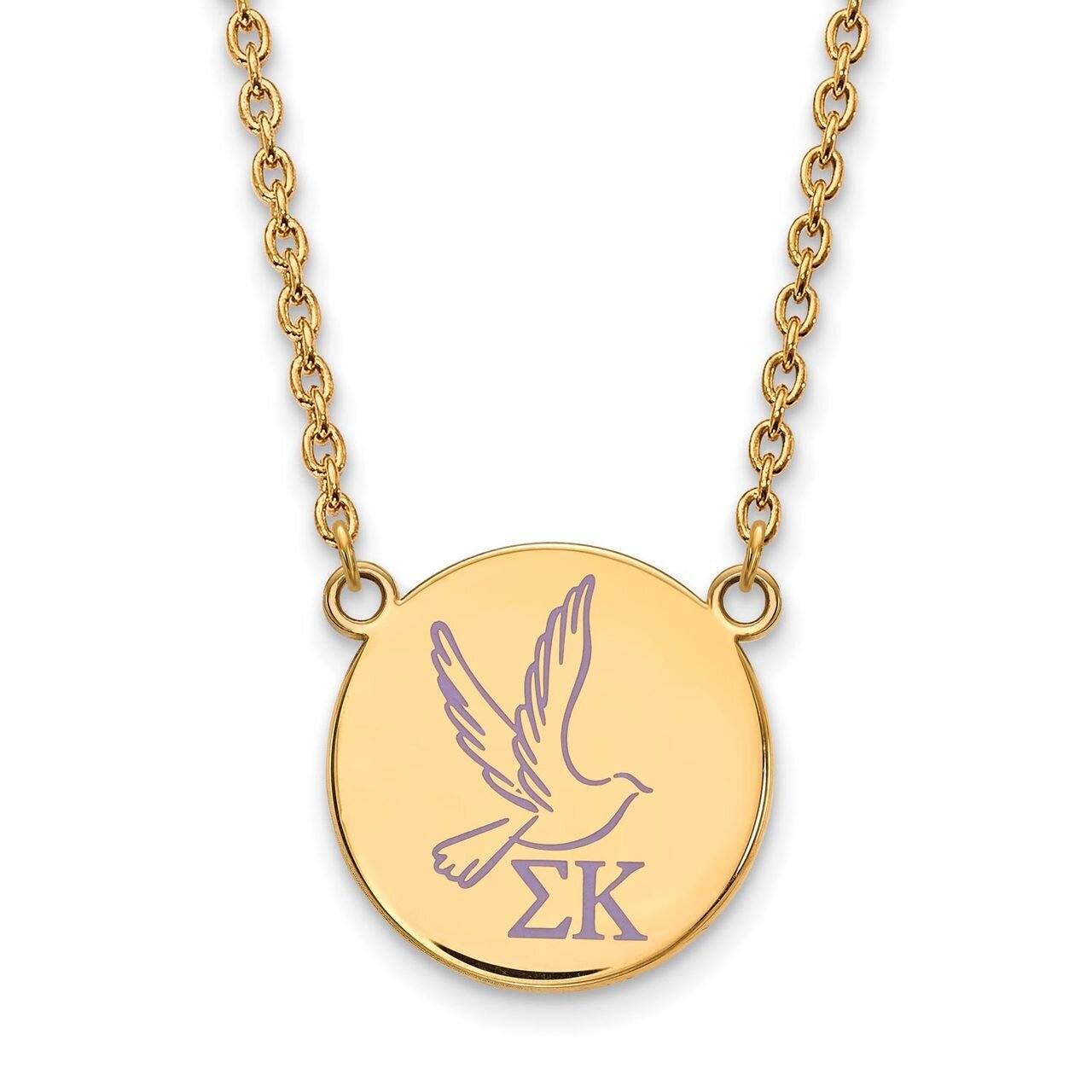 Sigma Kappa Small Enameled Pendant with 18 Inch Chain Gold-plated Silver GP045SKP-18, MPN: GP045SKP…