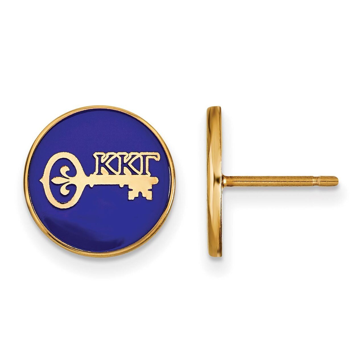 Kappa Kappa Gamma Enameled Post Earrings Gold-plated Silver GP046KKG, MPN: GP046KKG, 886774945040