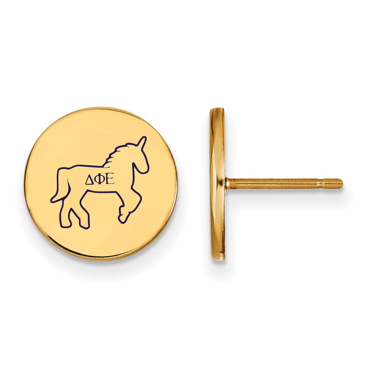 Delta Phi Epsilon Enameled Post Earrings Gold-plated Silver GP047DPH, MPN: GP047DPH, 886774945712