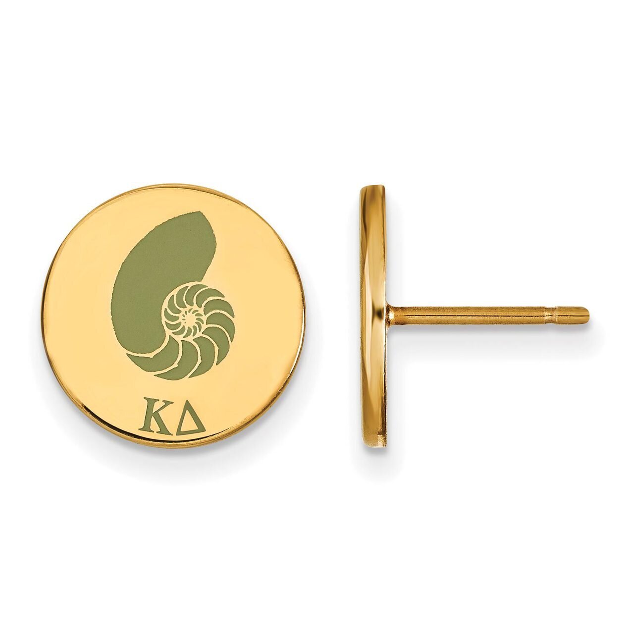 Kappa Delta Enameled Post Earrings Gold-plated Silver GP047KD, MPN: GP047KD, 886774945798
