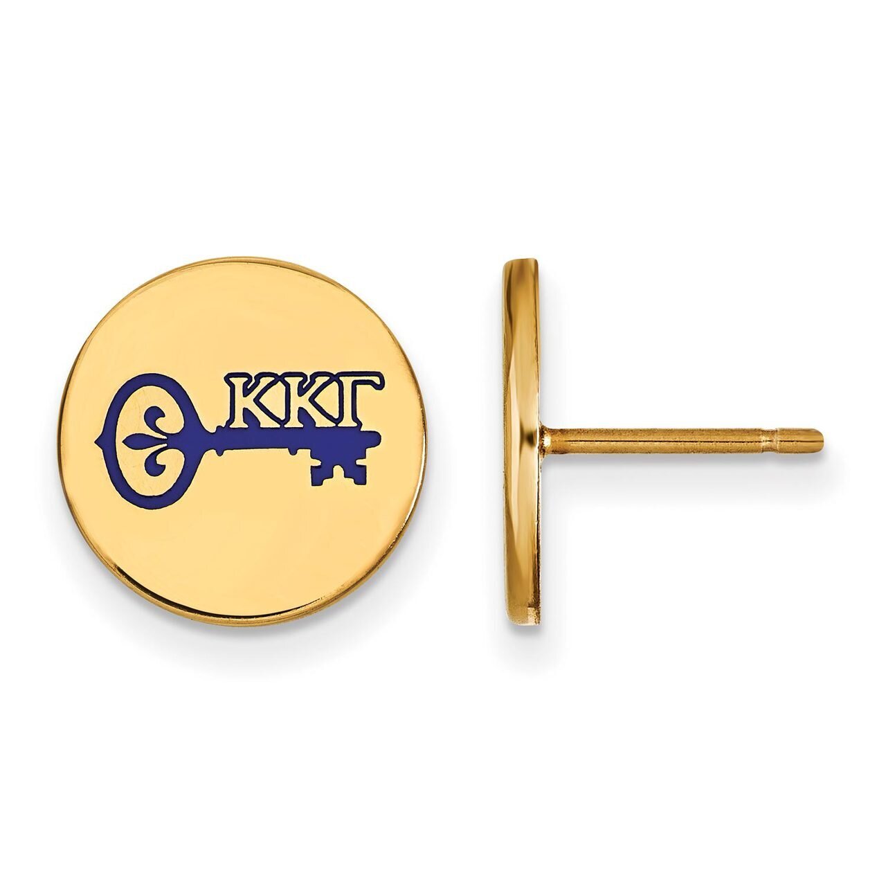 Kappa Kappa Gamma Enameled Post Earrings Gold-plated Silver GP047KKG, MPN: GP047KKG, 886774945804