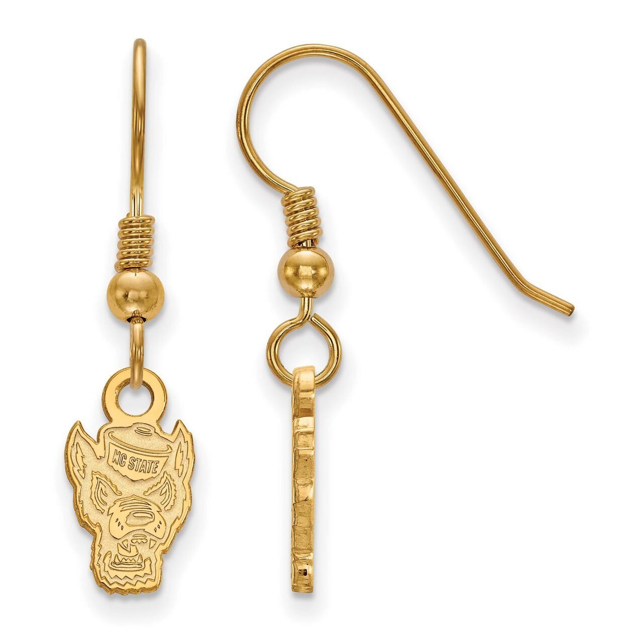 North Carolina State University x-Small Dangle Earring Wire Gold-plated Silver GP048NCS, MPN: GP048…