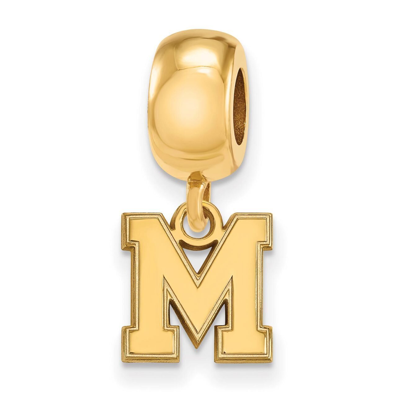 University of Memphis x-Small Bead Charm Gold-plated Silver GP048UMP, MPN: GP048UMP, 886774946597