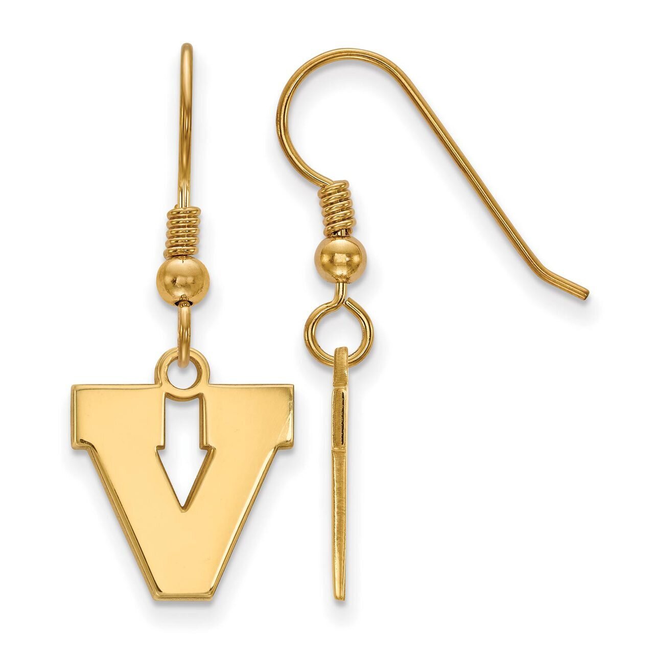 University of Virginia Small Dangle Earring Wire Gold-plated Silver GP048UVA, MPN: GP048UVA, 886774…