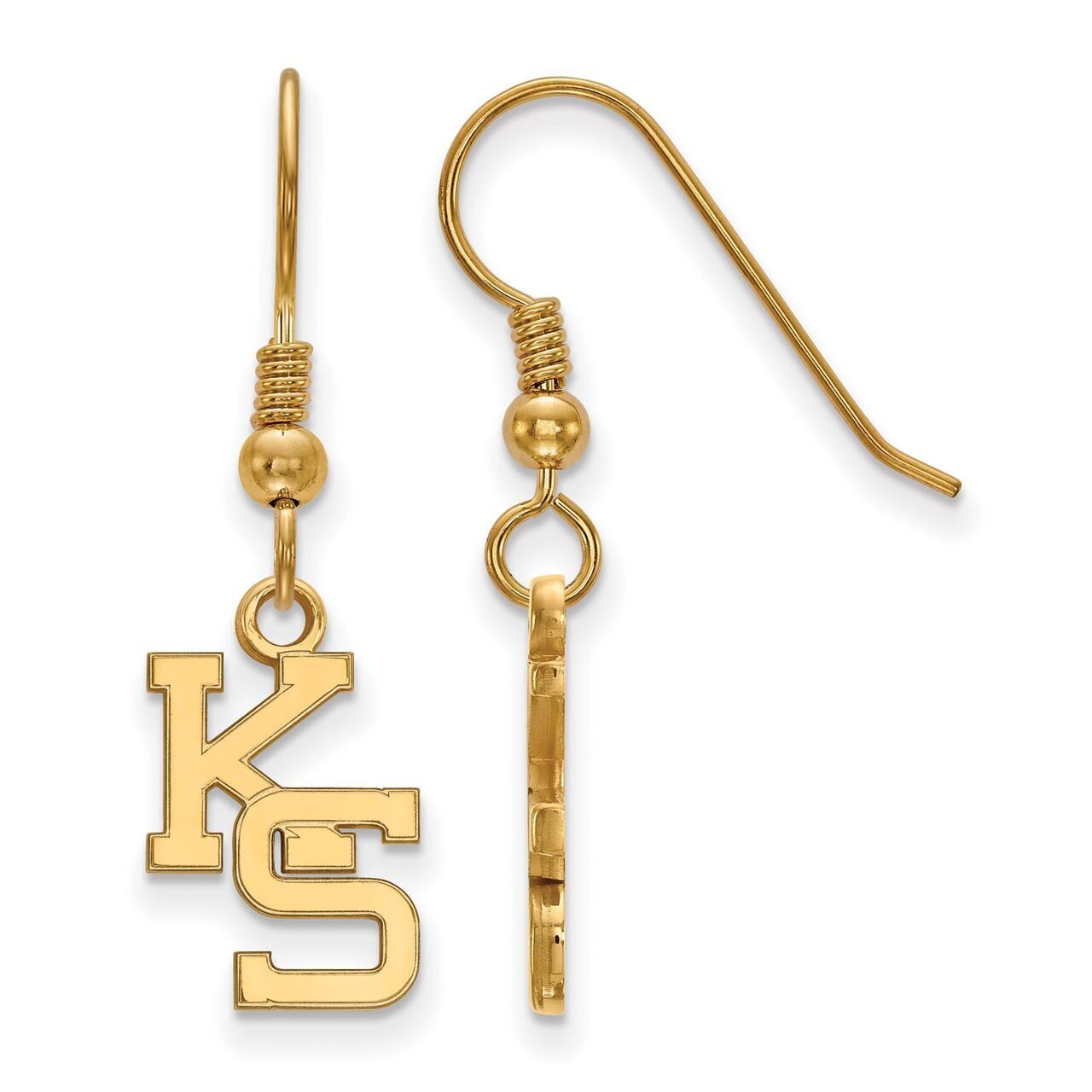 Kansas State University Small Dangle Earring Wire Gold-plated Silver GP049KSU