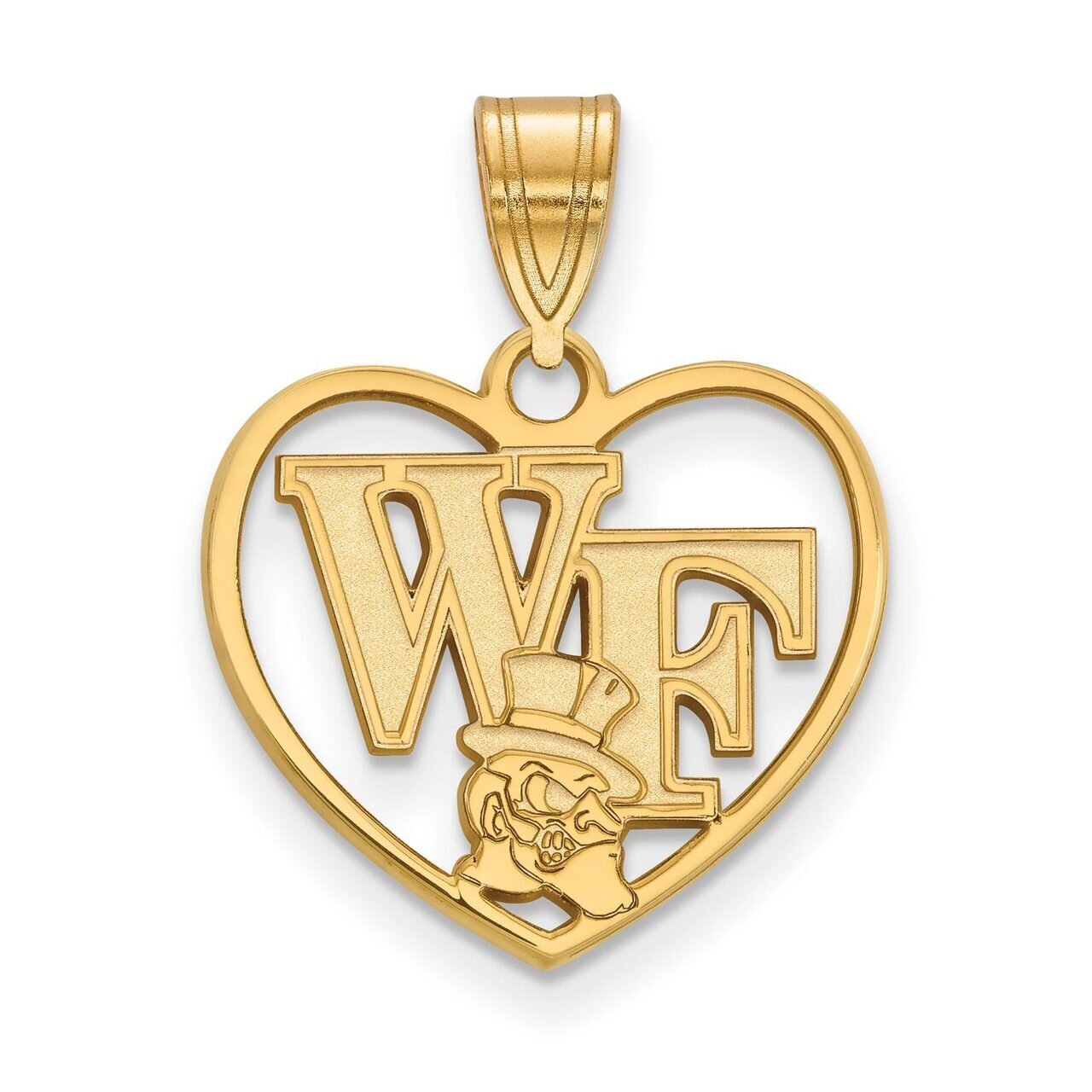 Wake Forest University Pendant in Heart Gold-plated Silver GP049WFU, MPN: GP049WFU, 886774947143