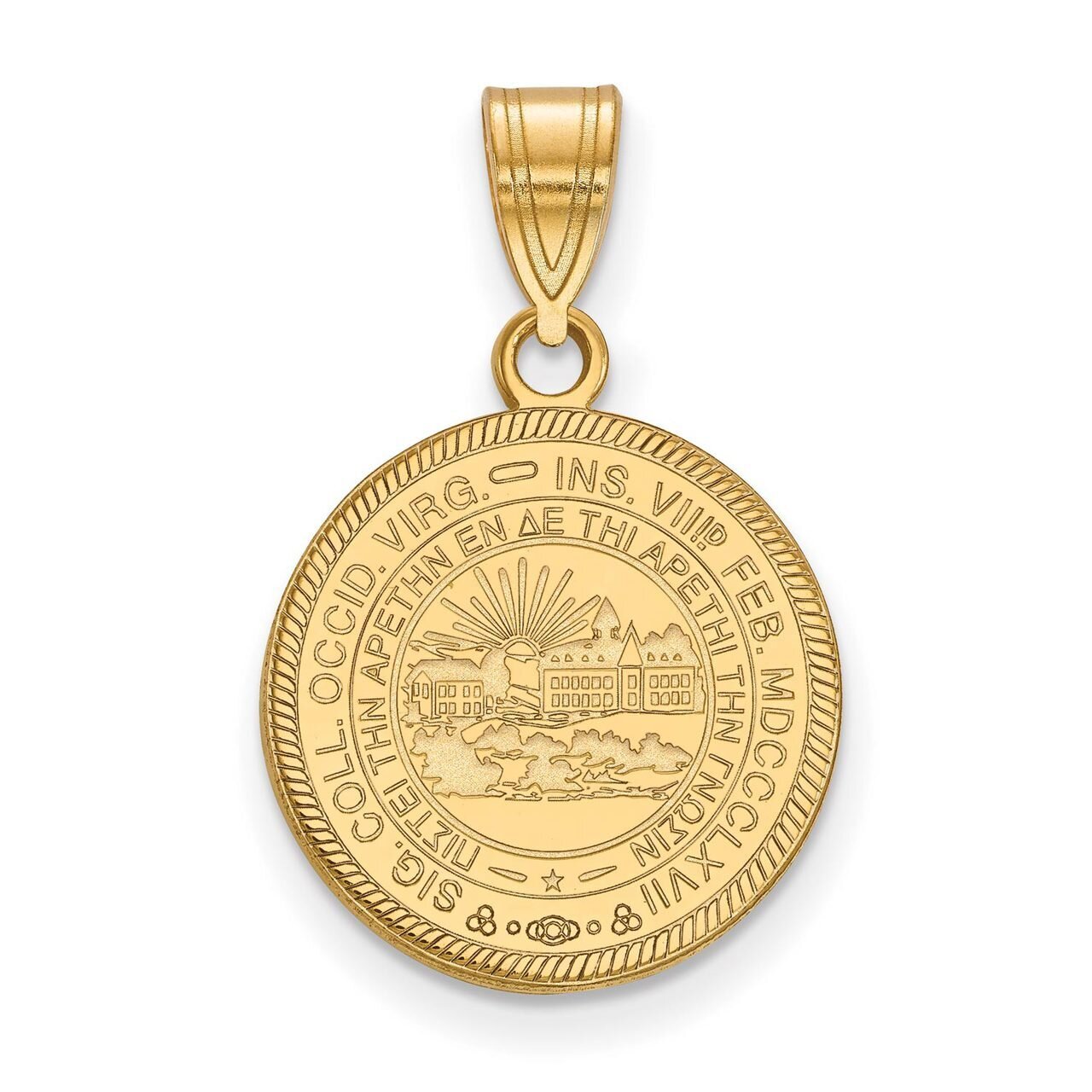 West Virginia University Medium Crest Pendant Gold-plated Silver GP049WVU