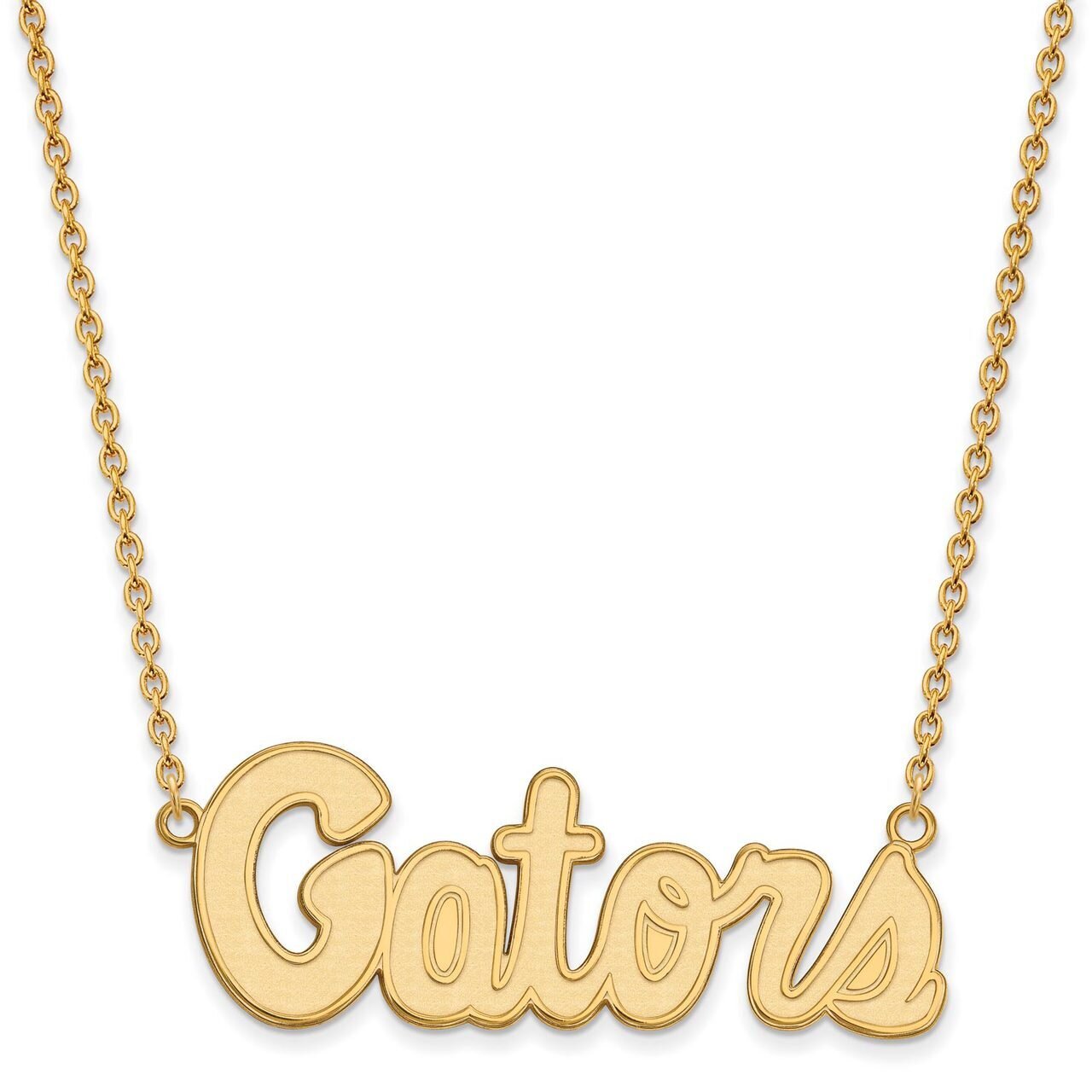 University of Florida Large Pendant with Chain Necklace Gold-plated Silver GP050UFL-18, MPN: GP050U…
